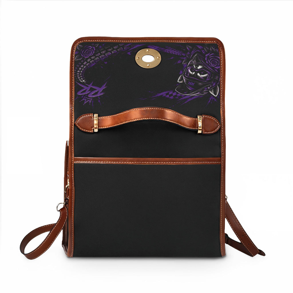 Canvas Bag — Raccoon & Roses Waterproof Tote with Purple Gothic Graphic