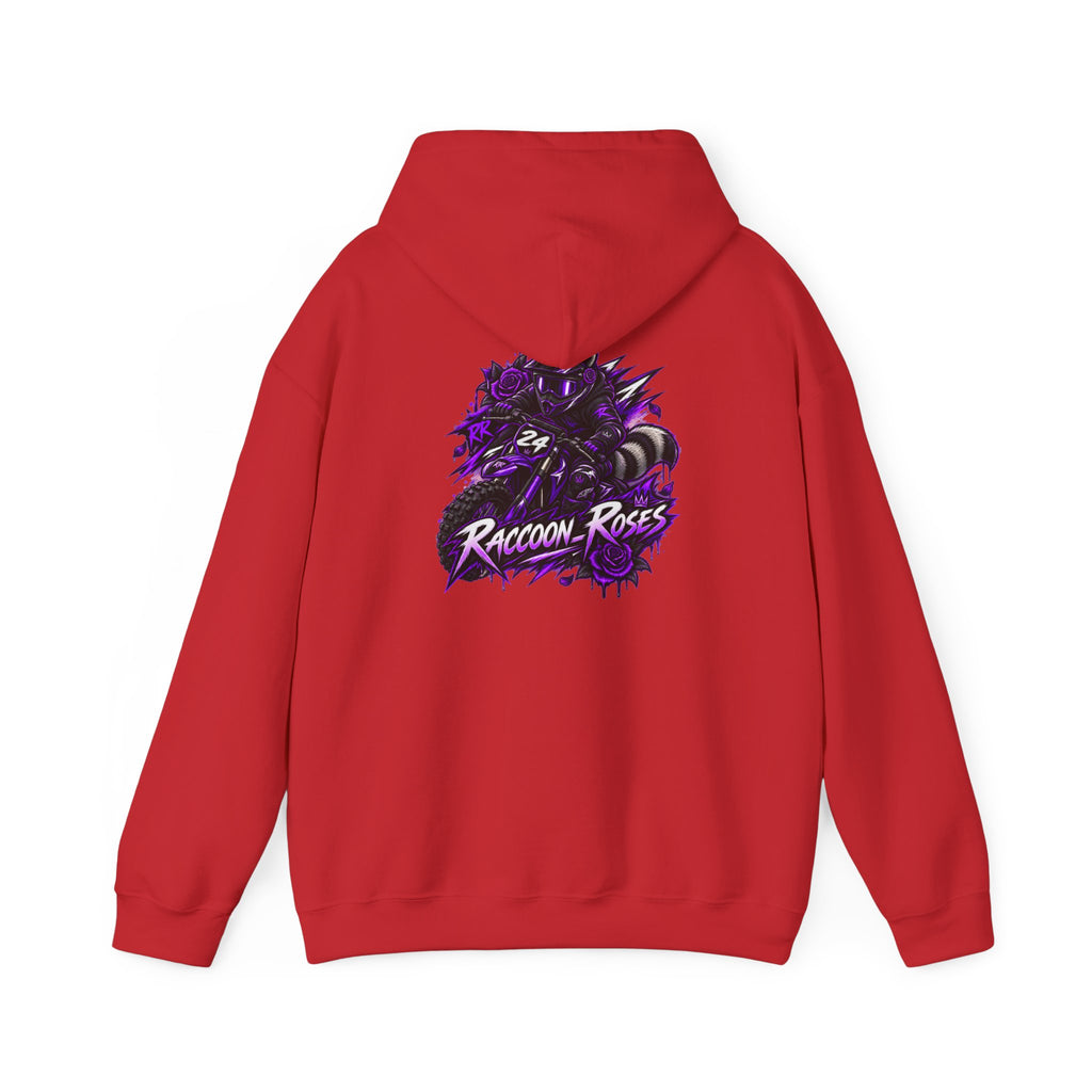 Raccoon Roses Graphic Hoodie — Purple Gamer Streetwear