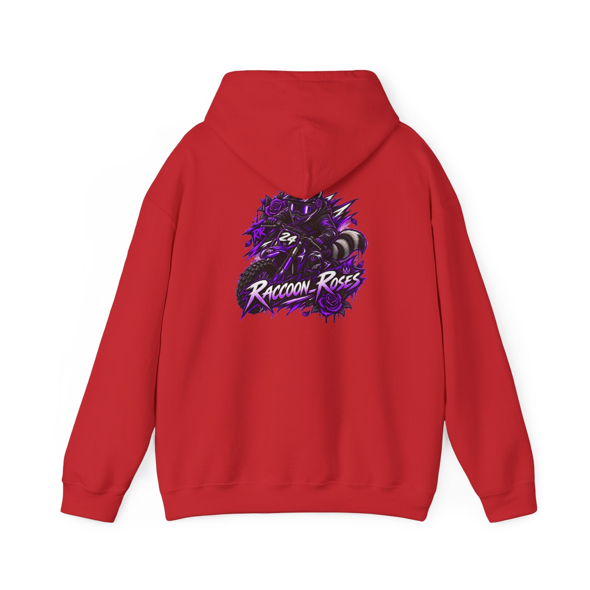 Raccoon Roses Graphic Hoodie — Purple Gamer Streetwear