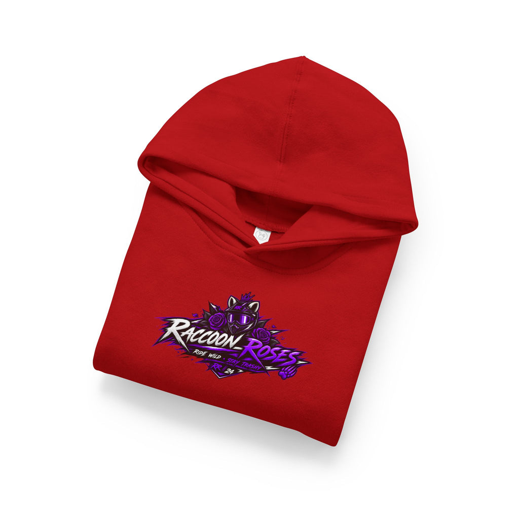 Raccoon Roses Toddler Hoodie — Cute Purple Graphic Pullover