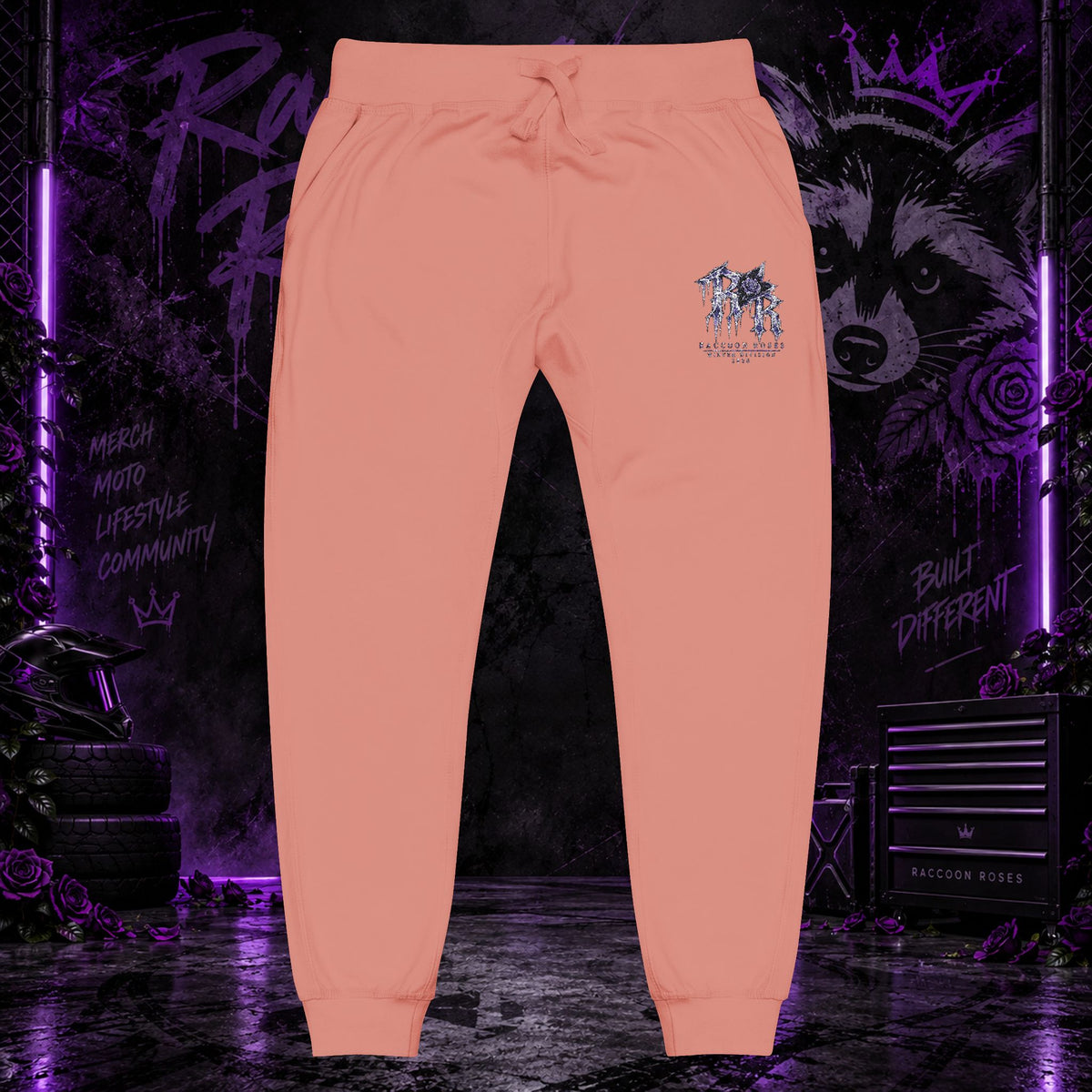Embroidered 'Frozen Roses' Fleece Sweatpants
