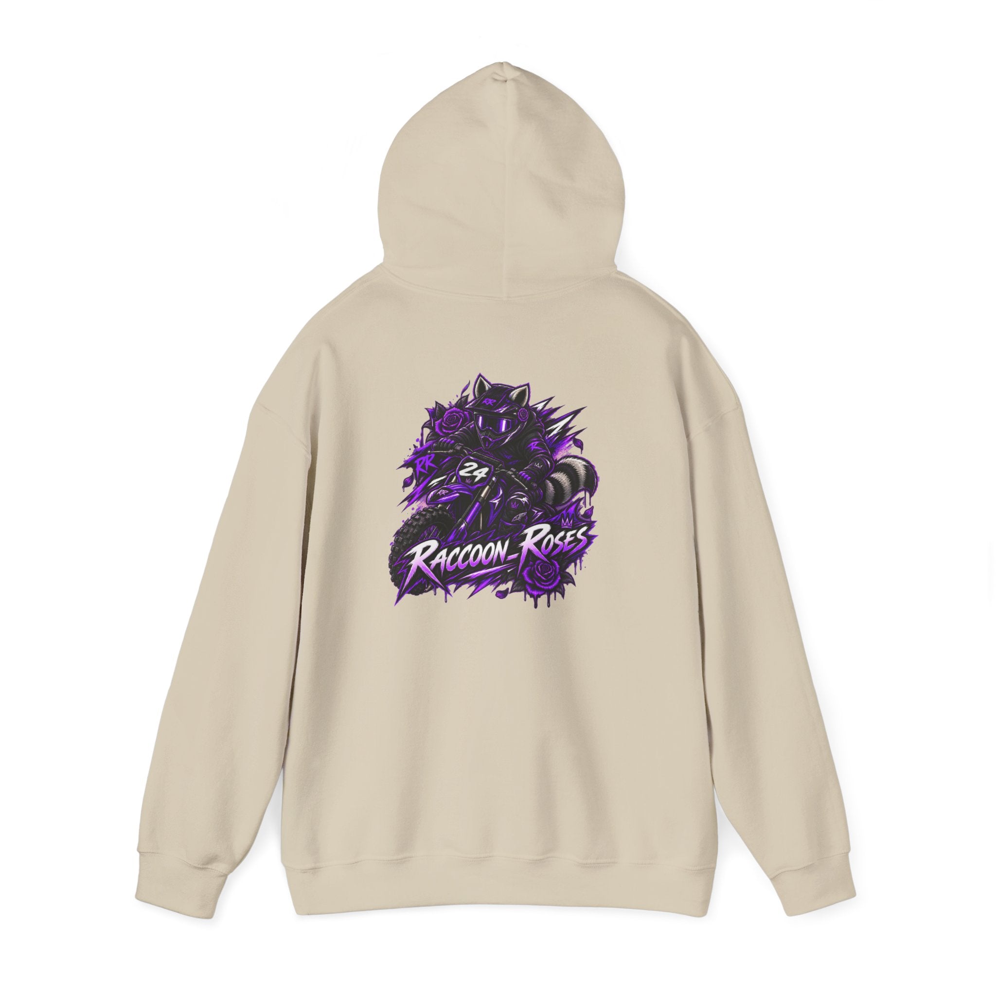 Raccoon Roses Graphic Hoodie — Purple Gamer Streetwear