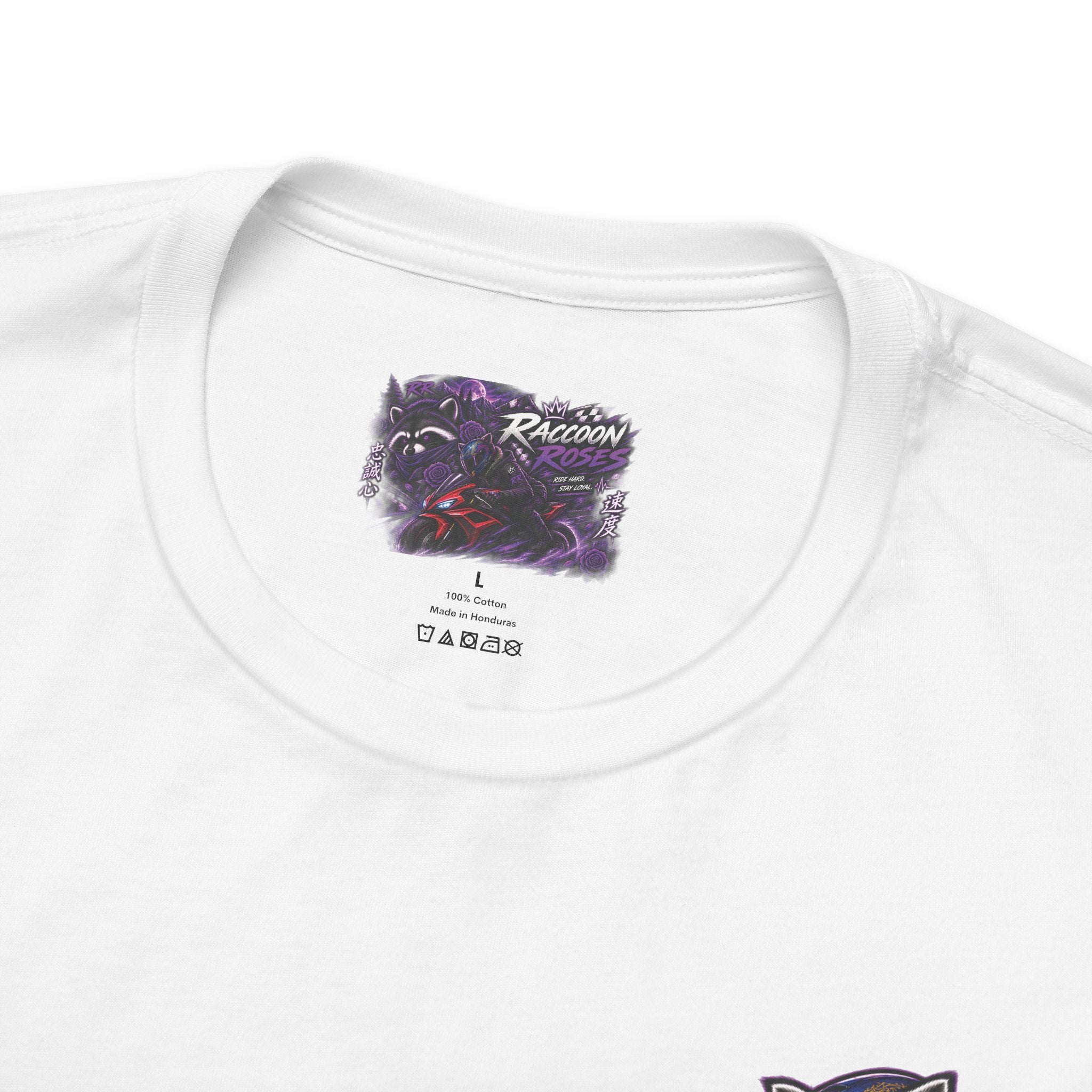 Raccoon Rose Motorcycle Graphic Tee