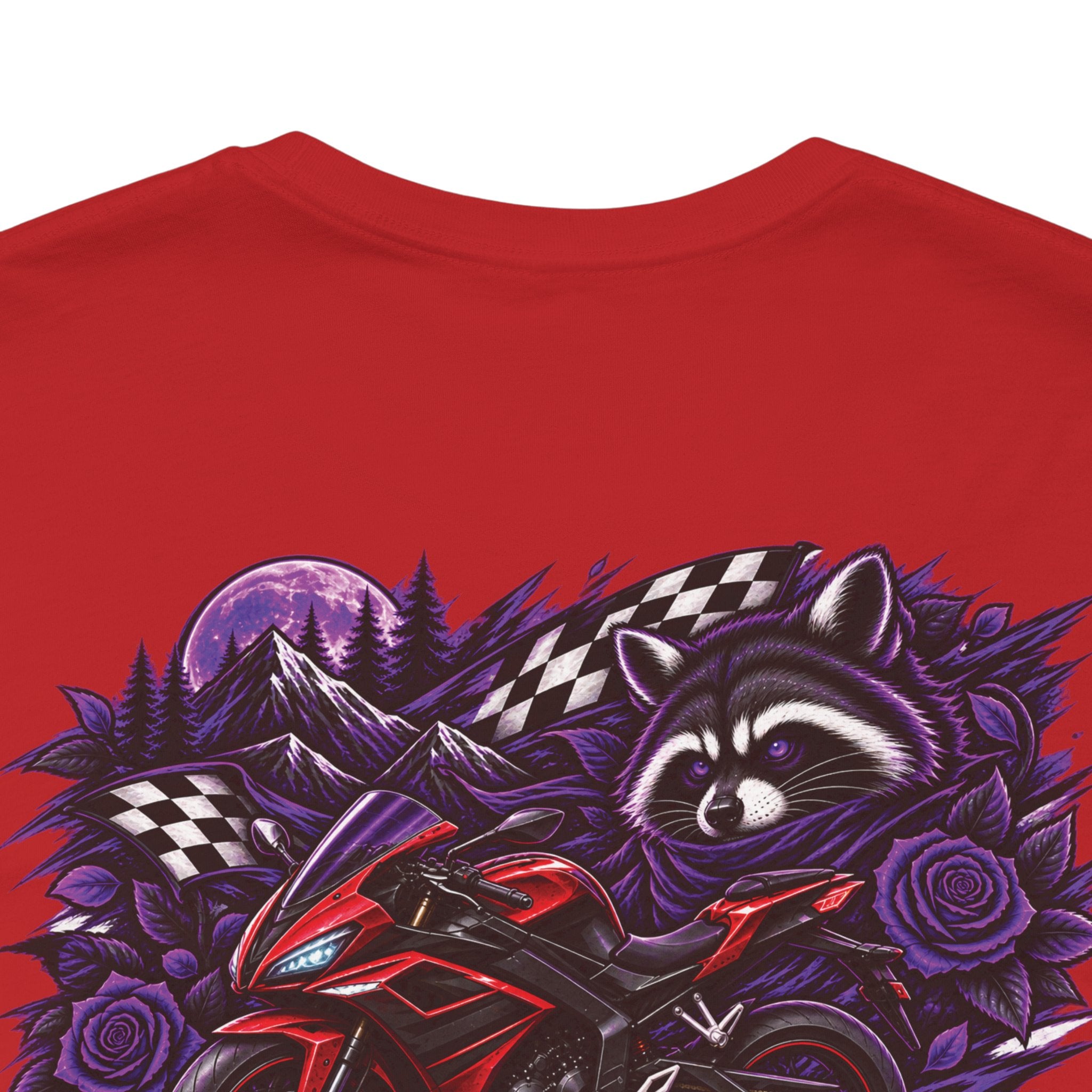 Raccoon Rose Motorcycle Graphic Tee
