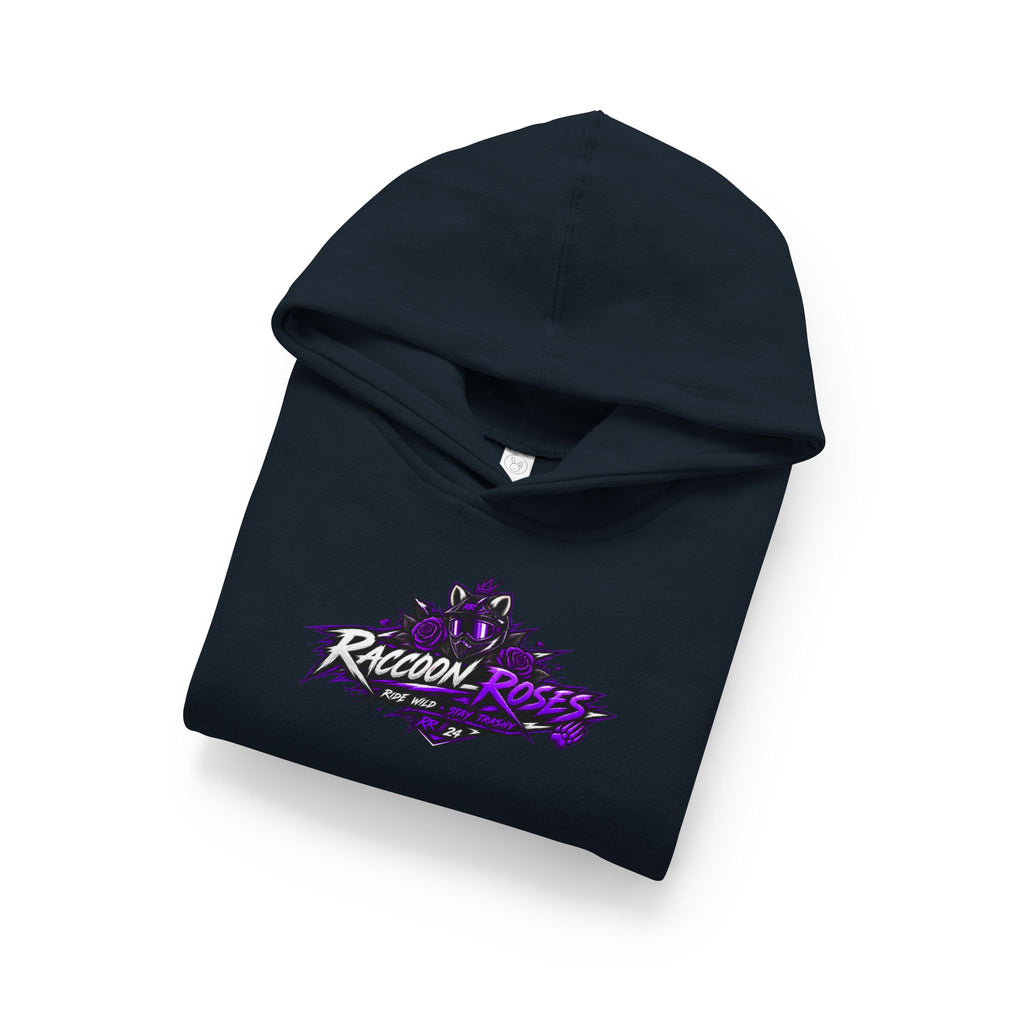 Raccoon Roses Toddler Hoodie — Cute Purple Graphic Pullover