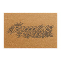 Raccoon Roses Doormat — Vintage Tattoo Script Welcome Mat