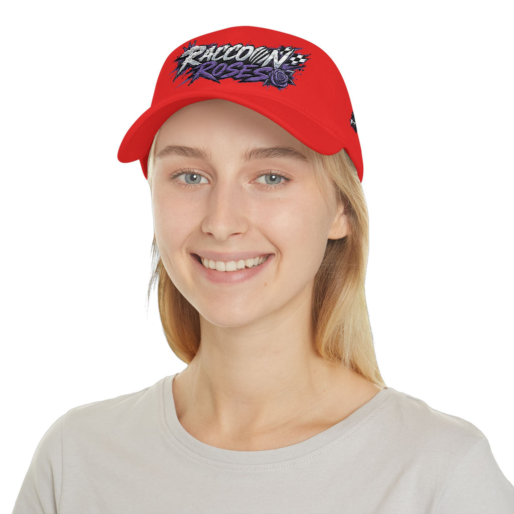 Raccoons Roses Low Profile Baseball Cap