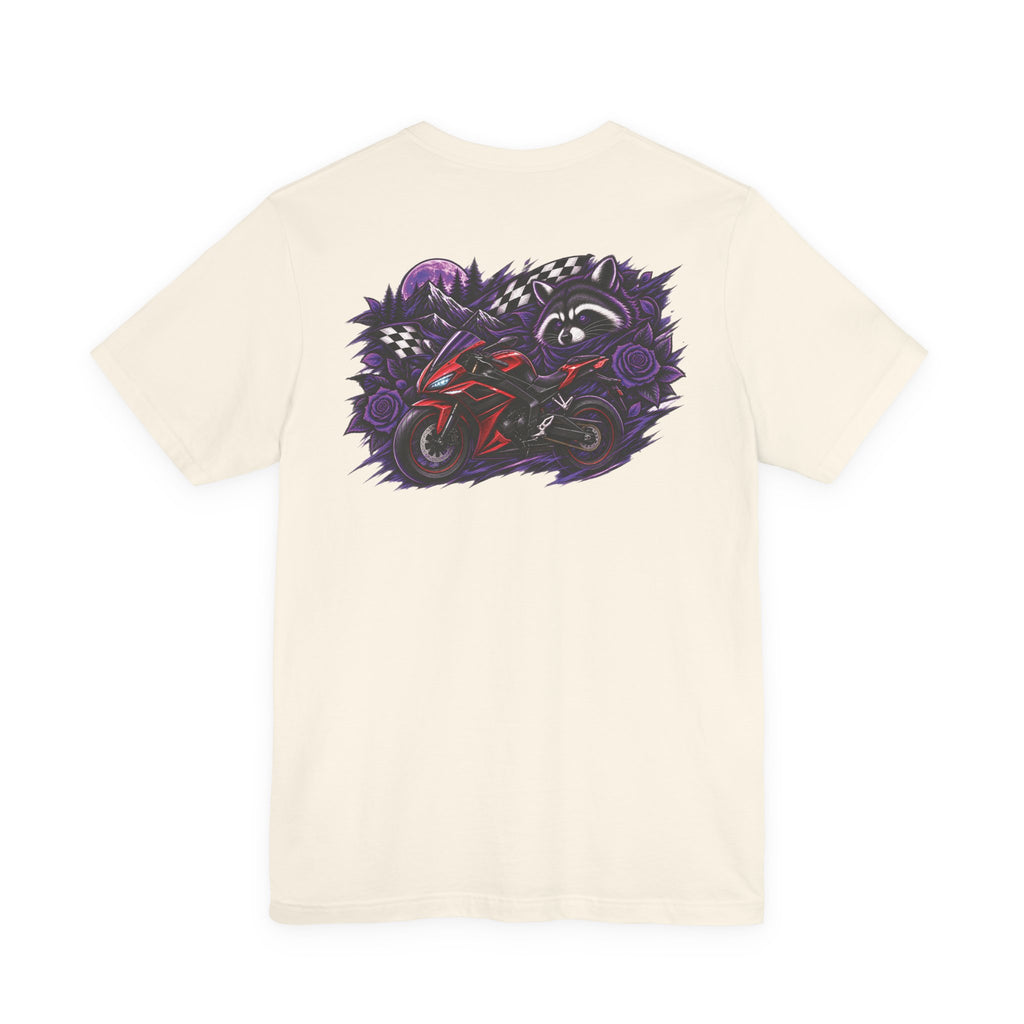 Raccoon Rose Motorcycle Graphic Tee
