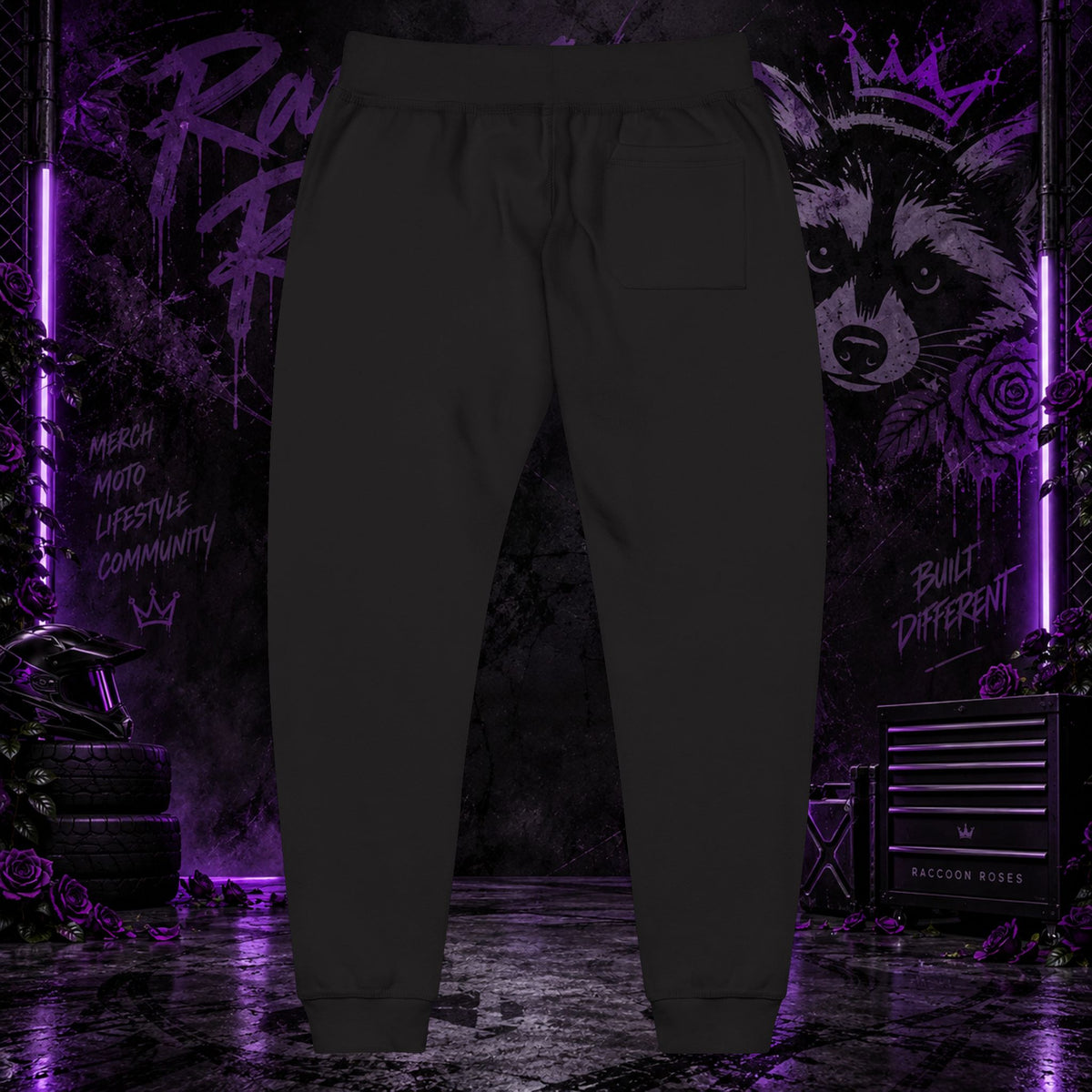 Embroidered 'Frozen Roses' Fleece Sweatpants
