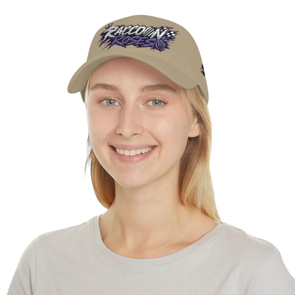 Raccoons Roses Low Profile Baseball Cap