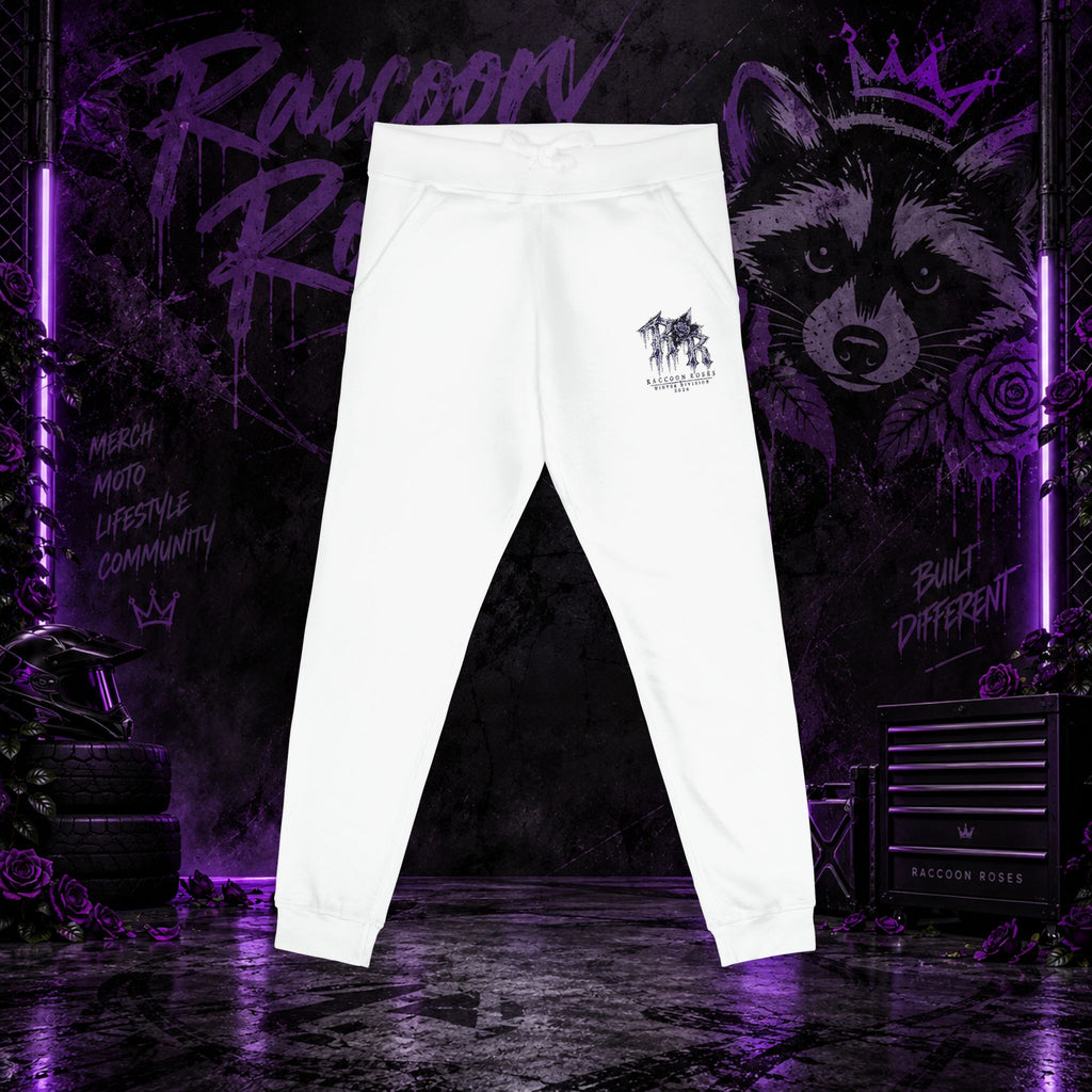 Embroidered 'Frozen Roses' Fleece Sweatpants