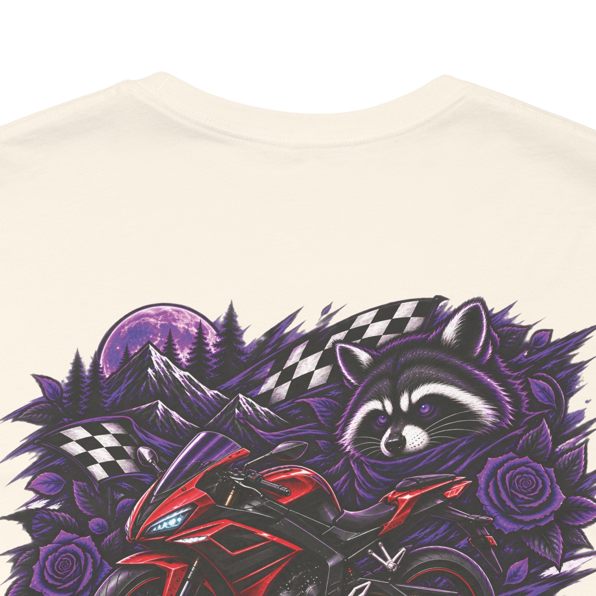 Raccoon Rose Motorcycle Graphic Tee