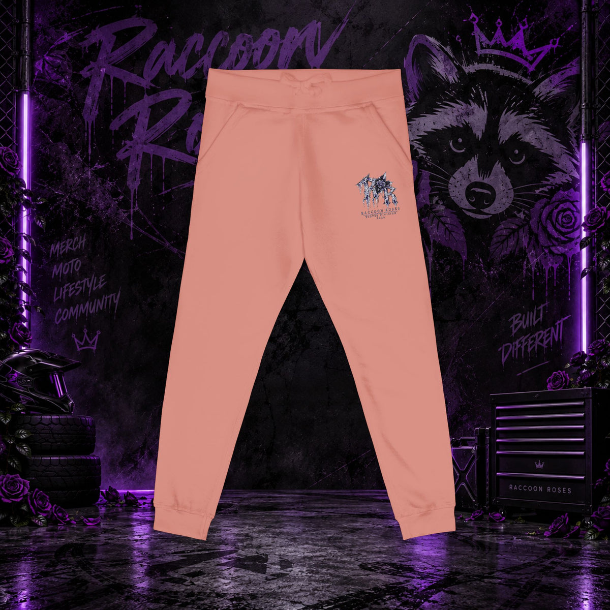 Embroidered 'Frozen Roses' Fleece Sweatpants