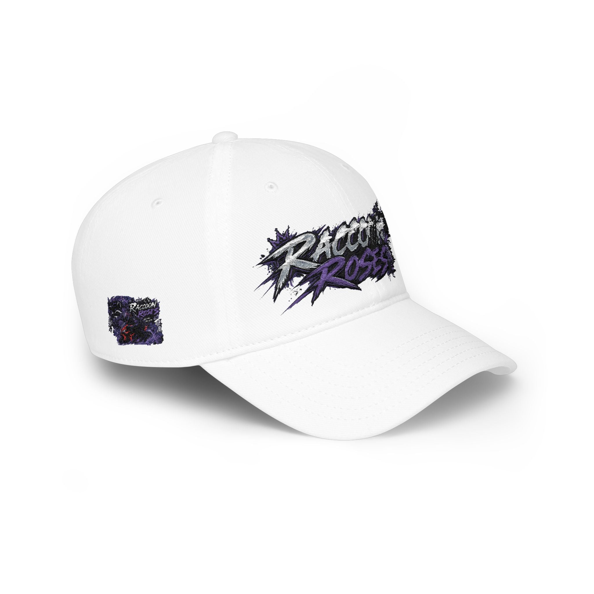 Raccoons Roses Low Profile Baseball Cap