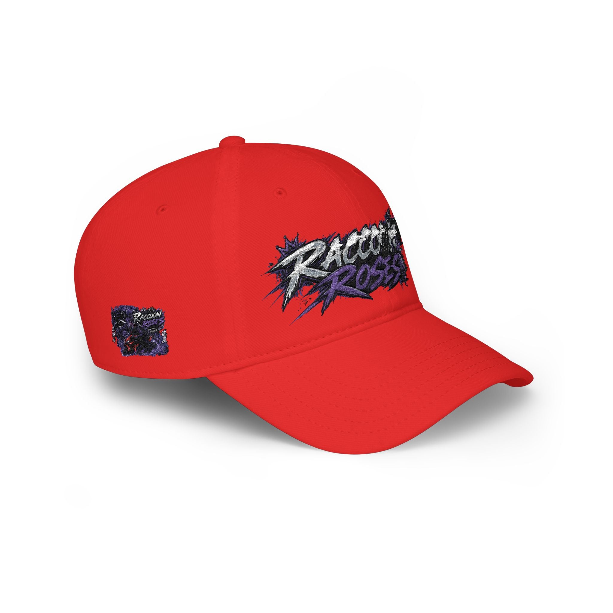 Raccoons Roses Low Profile Baseball Cap