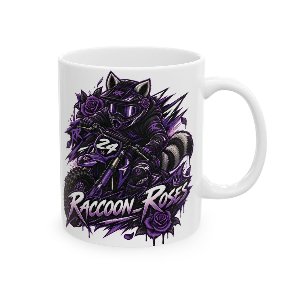 Raven Skull Gaming Ceramic Mug (11oz, 15oz) – Dark Purple Skull & Headphones Coffee Cup