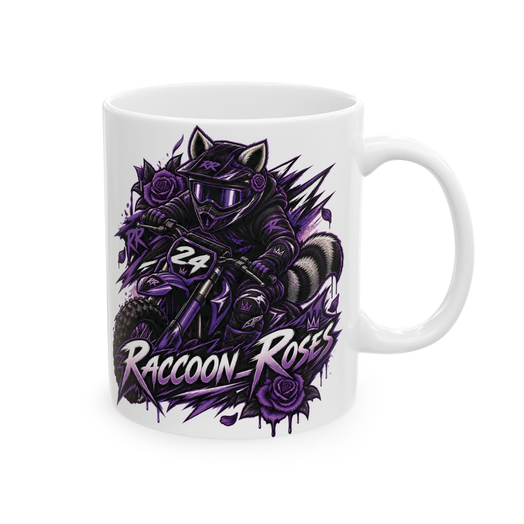Raven Skull Gaming Ceramic Mug (11oz, 15oz) – Dark Purple Skull & Headphones Coffee Cup
