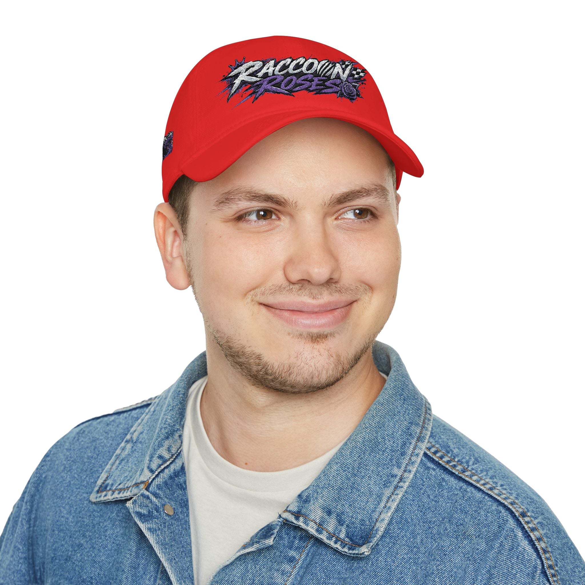 Raccoons Roses Low Profile Baseball Cap