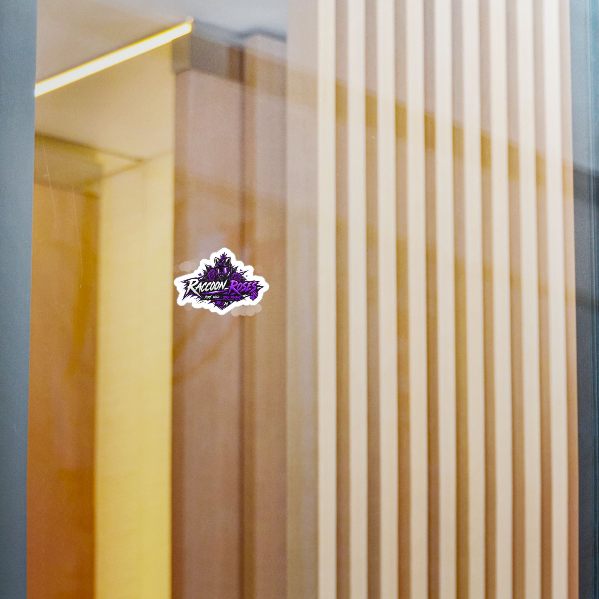 Raccoon Rose Purple Mascot Vinyl Sticker — Kiss-Cut Decal for Laptops, Water Bottles & Windows