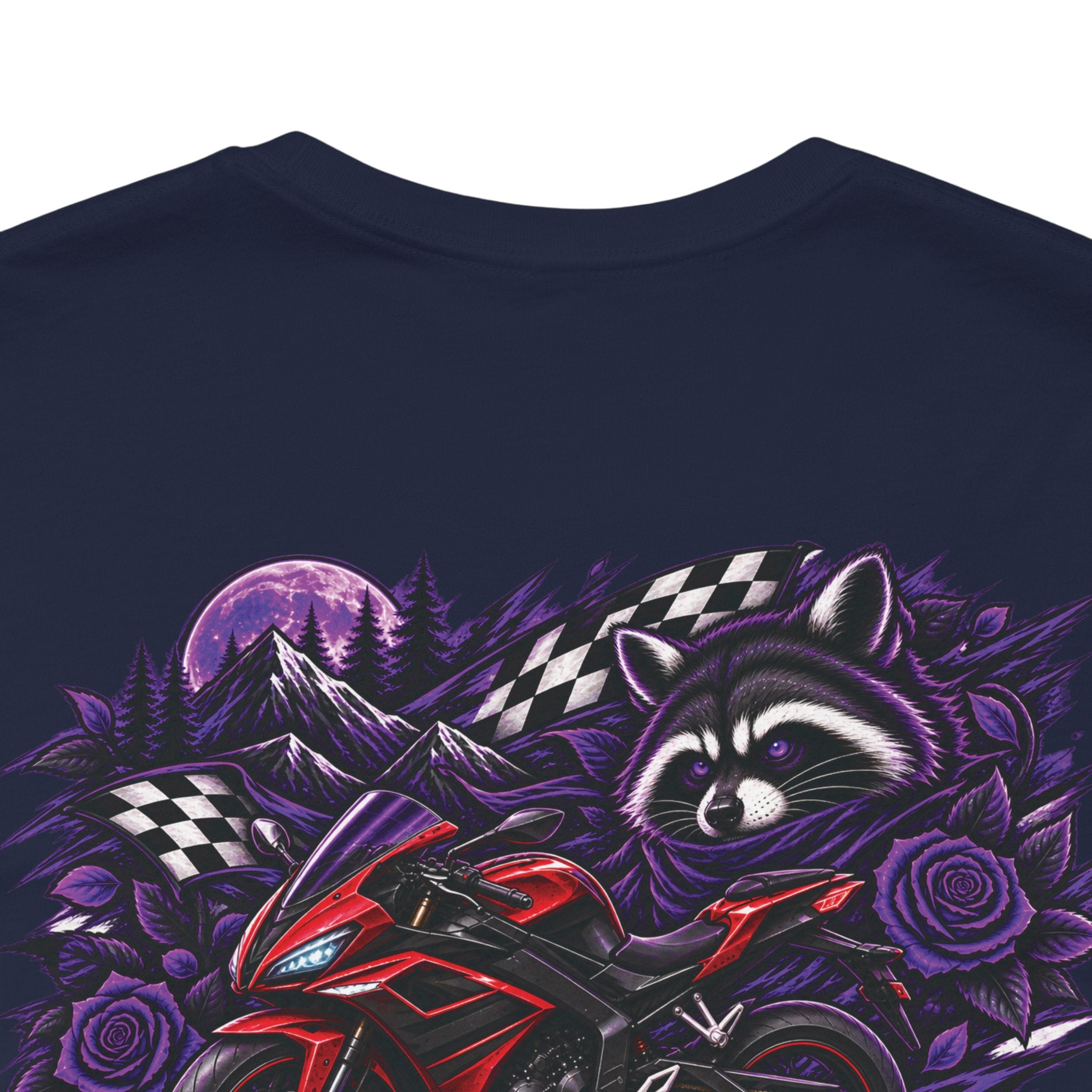 Raccoon Rose Motorcycle Graphic Tee