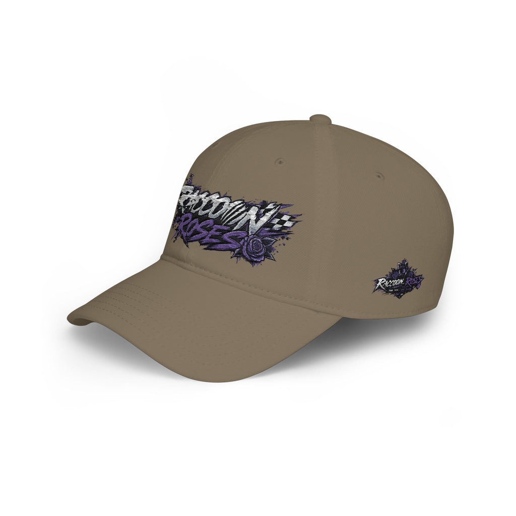 Raccoons Roses Low Profile Baseball Cap