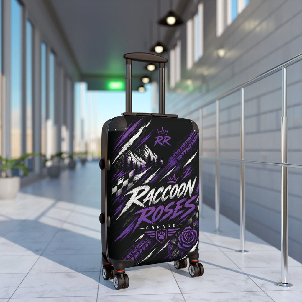 Raccoon Roses Carry-On Luggage – Skull Rider Graphic Suitcase
