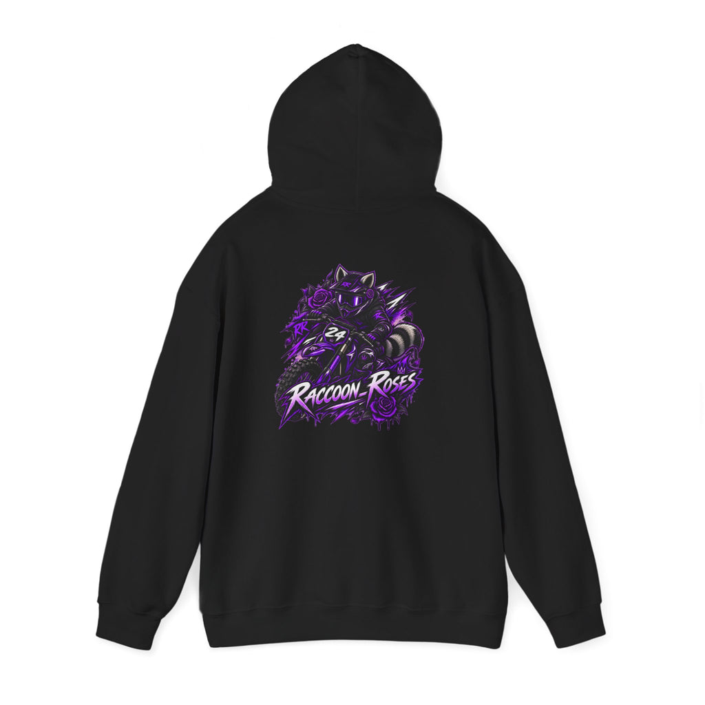 Raccoon Roses Graphic Hoodie — Purple Gamer Streetwear