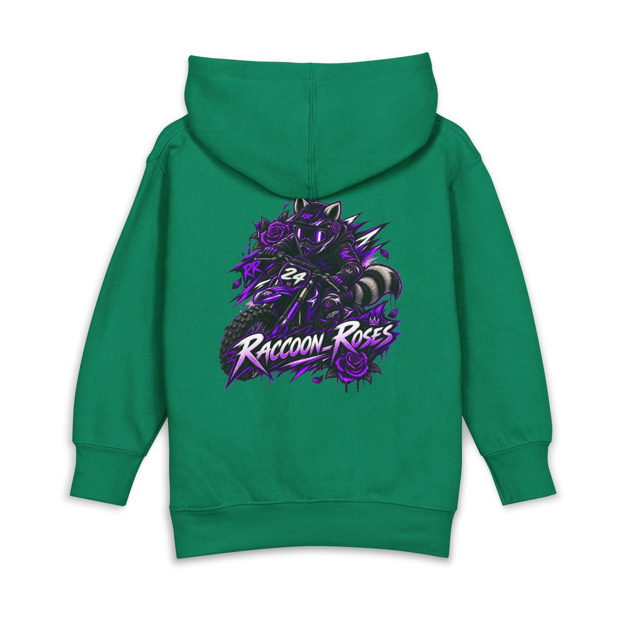 Raccoon Roses Toddler Hoodie — Cute Purple Graphic Pullover