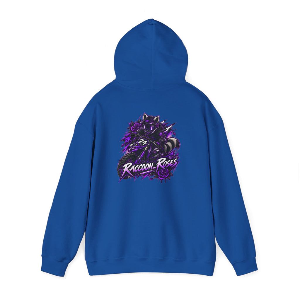 Raccoon Roses Graphic Hoodie — Purple Gamer Streetwear