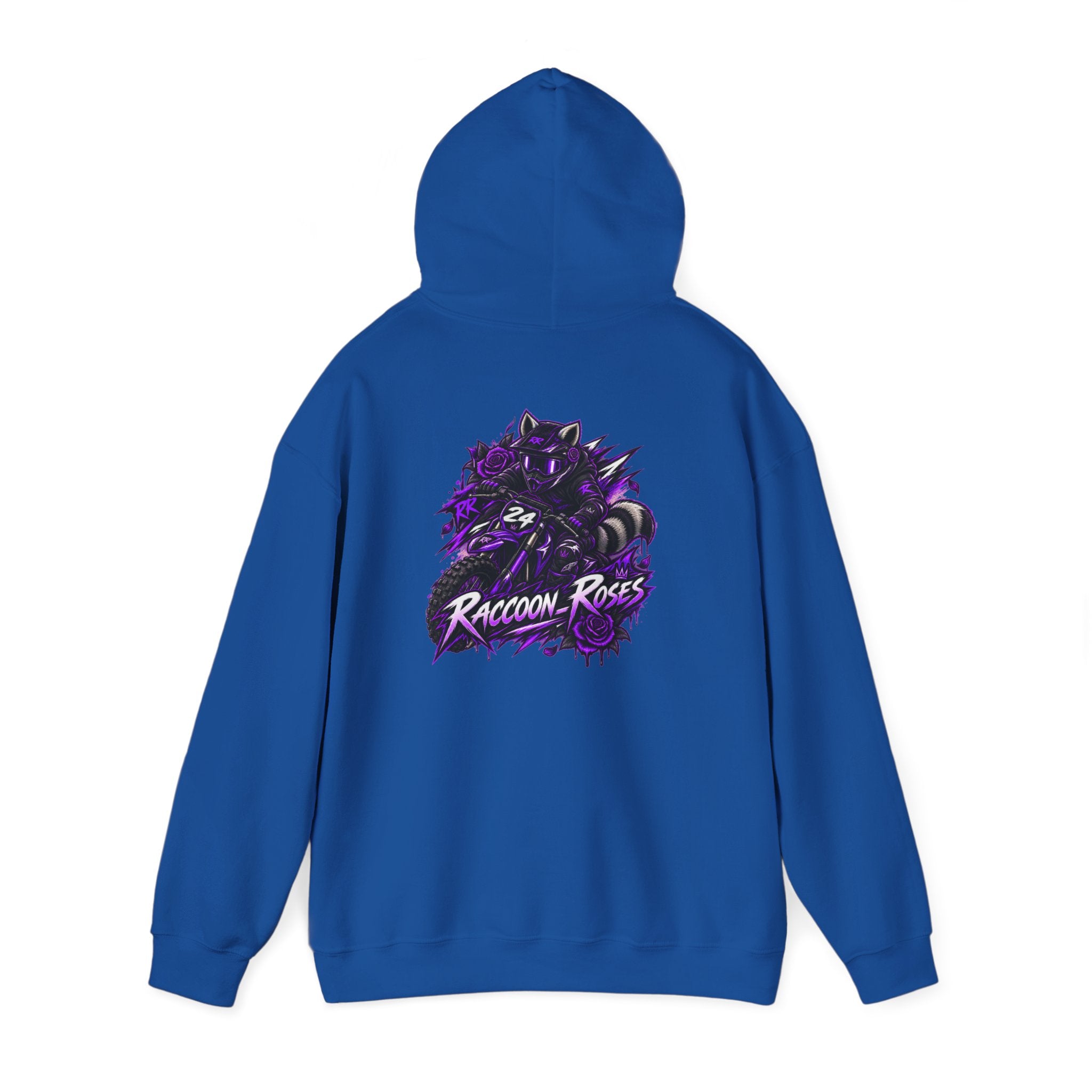 Raccoon Roses Graphic Hoodie — Purple Gamer Streetwear
