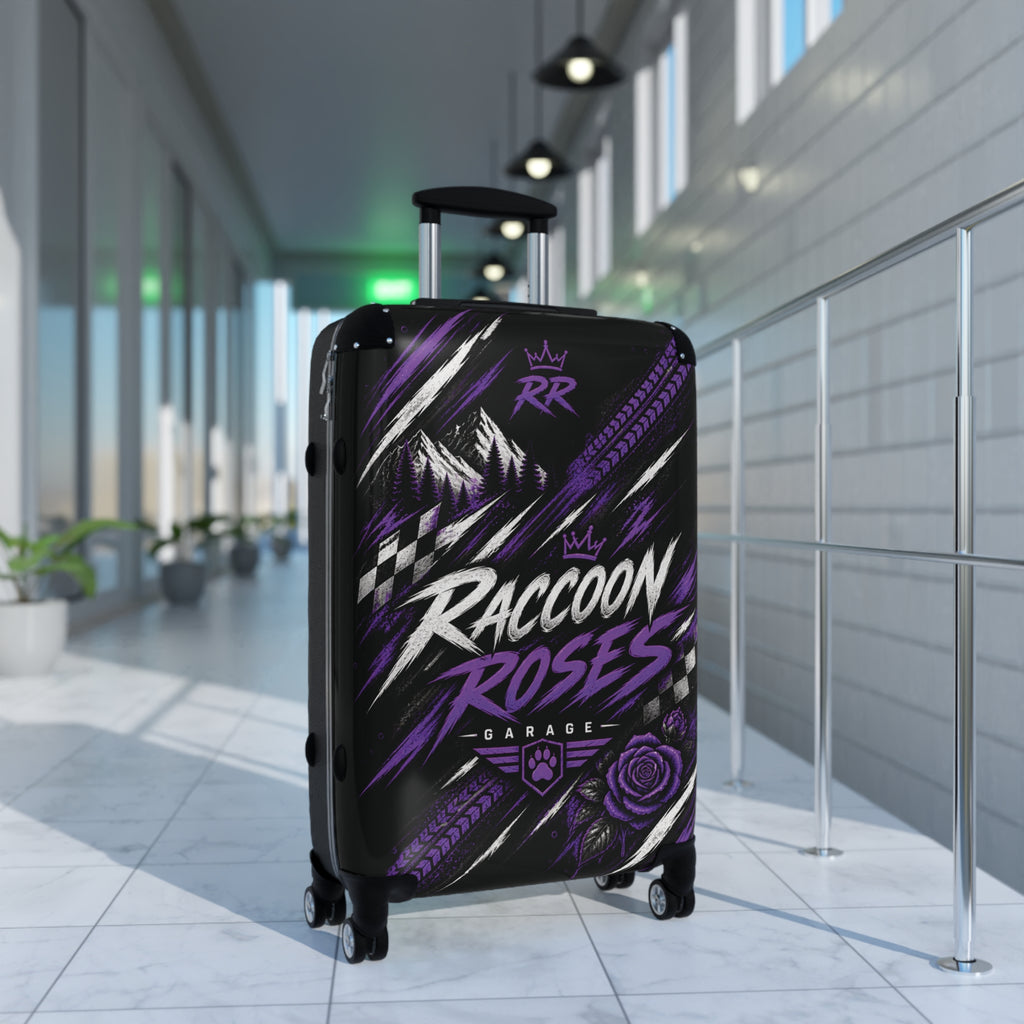 Raccoon Roses Carry-On Luggage – Skull Rider Graphic Suitcase
