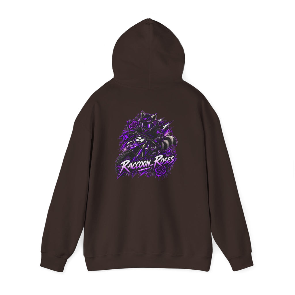Raccoon Roses Graphic Hoodie — Purple Gamer Streetwear