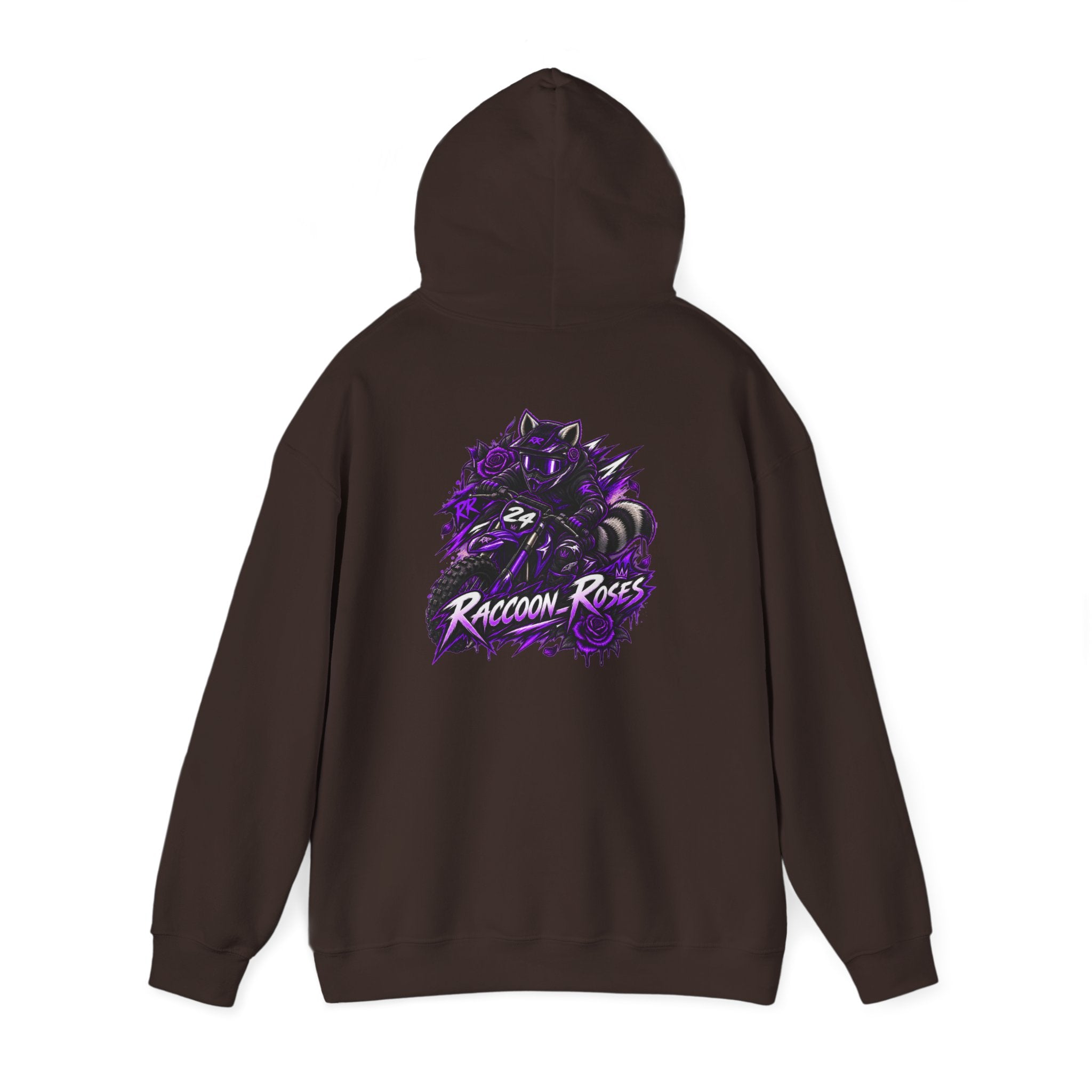 Raccoon Roses Graphic Hoodie — Purple Gamer Streetwear