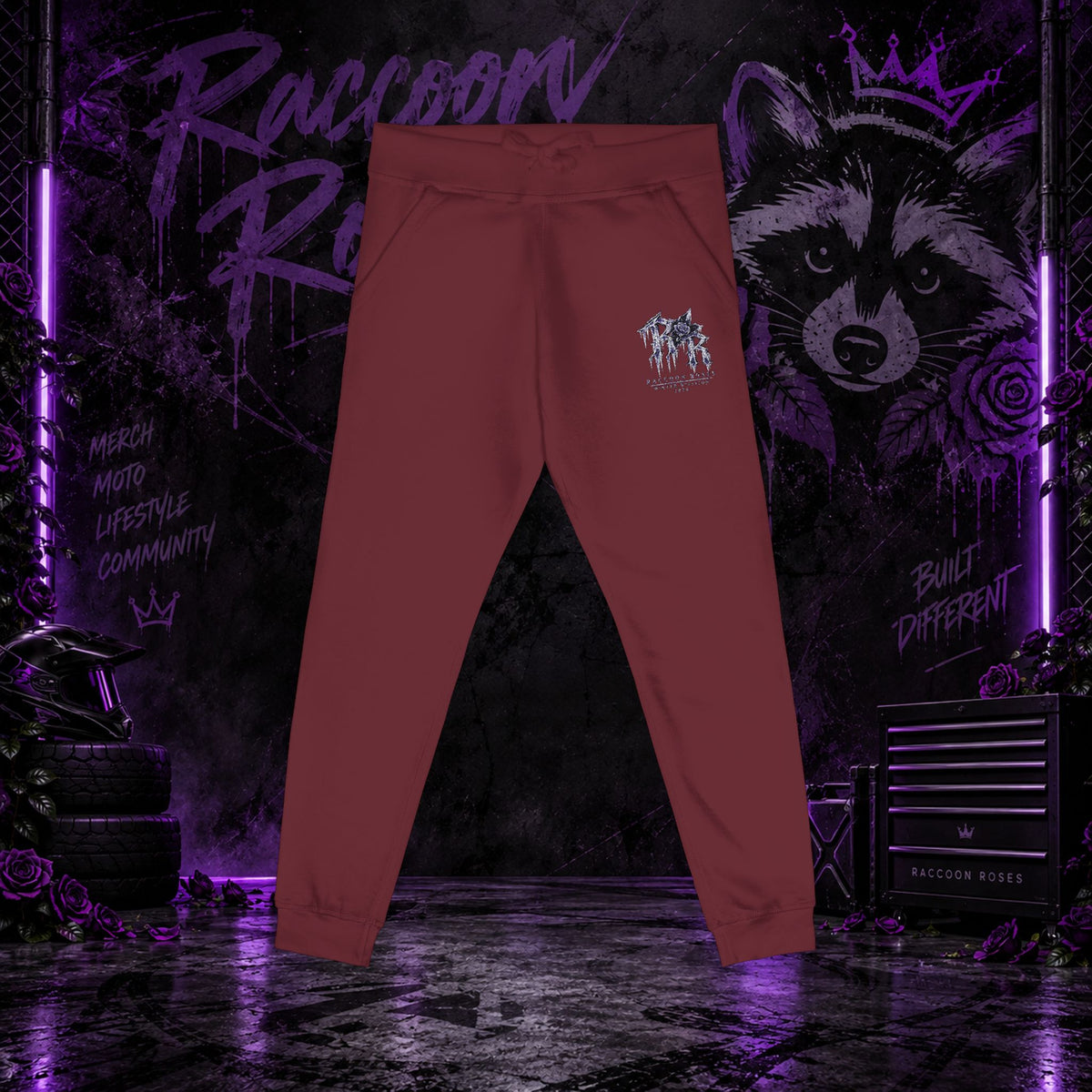 Embroidered 'Frozen Roses' Fleece Sweatpants