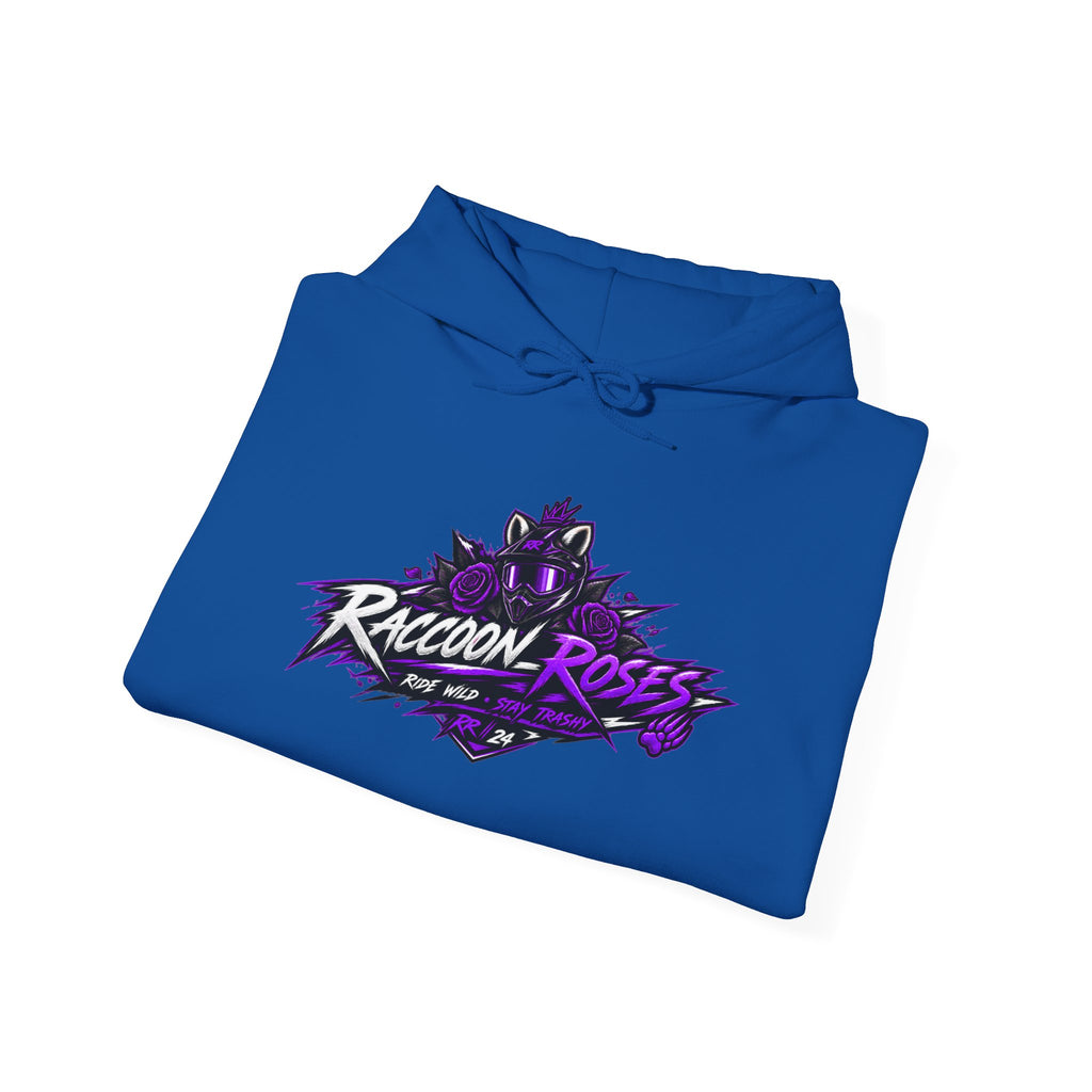 Raccoon Roses Graphic Hoodie — Purple Gamer Streetwear