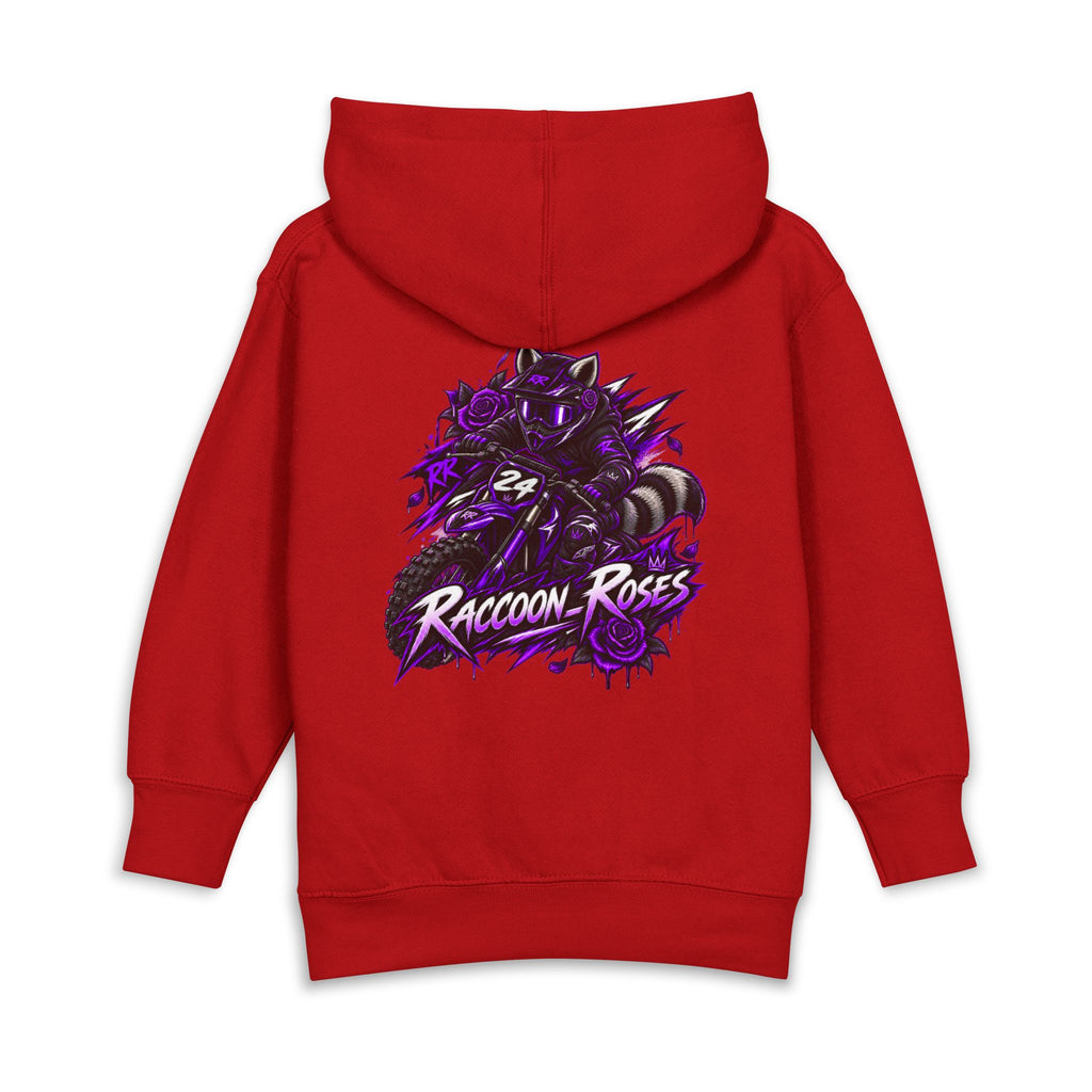 Raccoon Roses Toddler Hoodie — Cute Purple Graphic Pullover