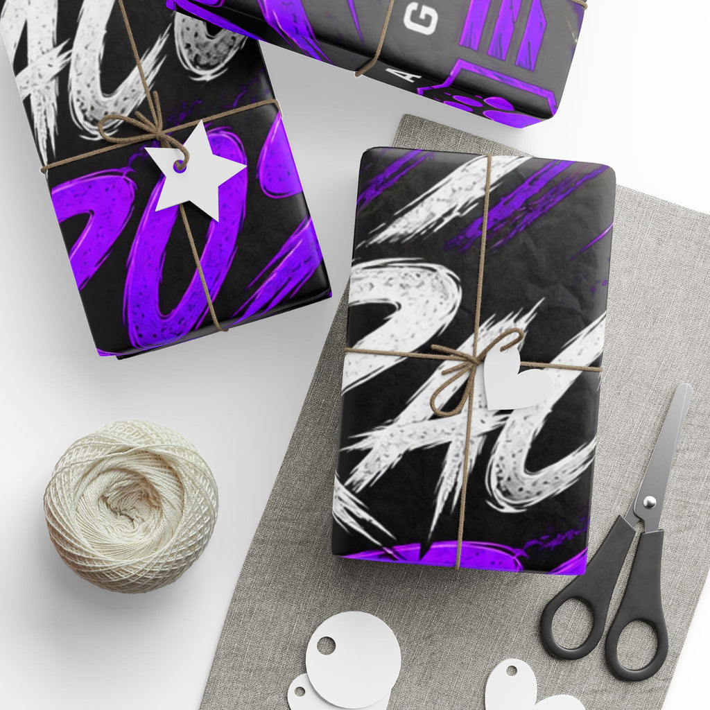 Wrapping Paper — Raccoon Roses Garage Purple Racing Design