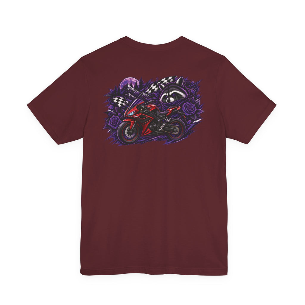 Raccoon Rose Motorcycle Graphic Tee