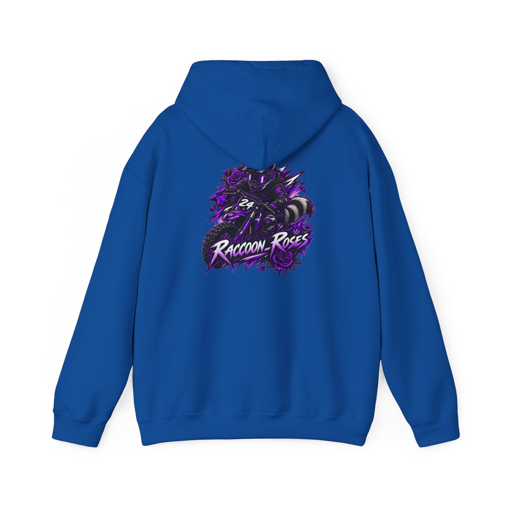 Raccoon Roses Graphic Hoodie — Purple Gamer Streetwear