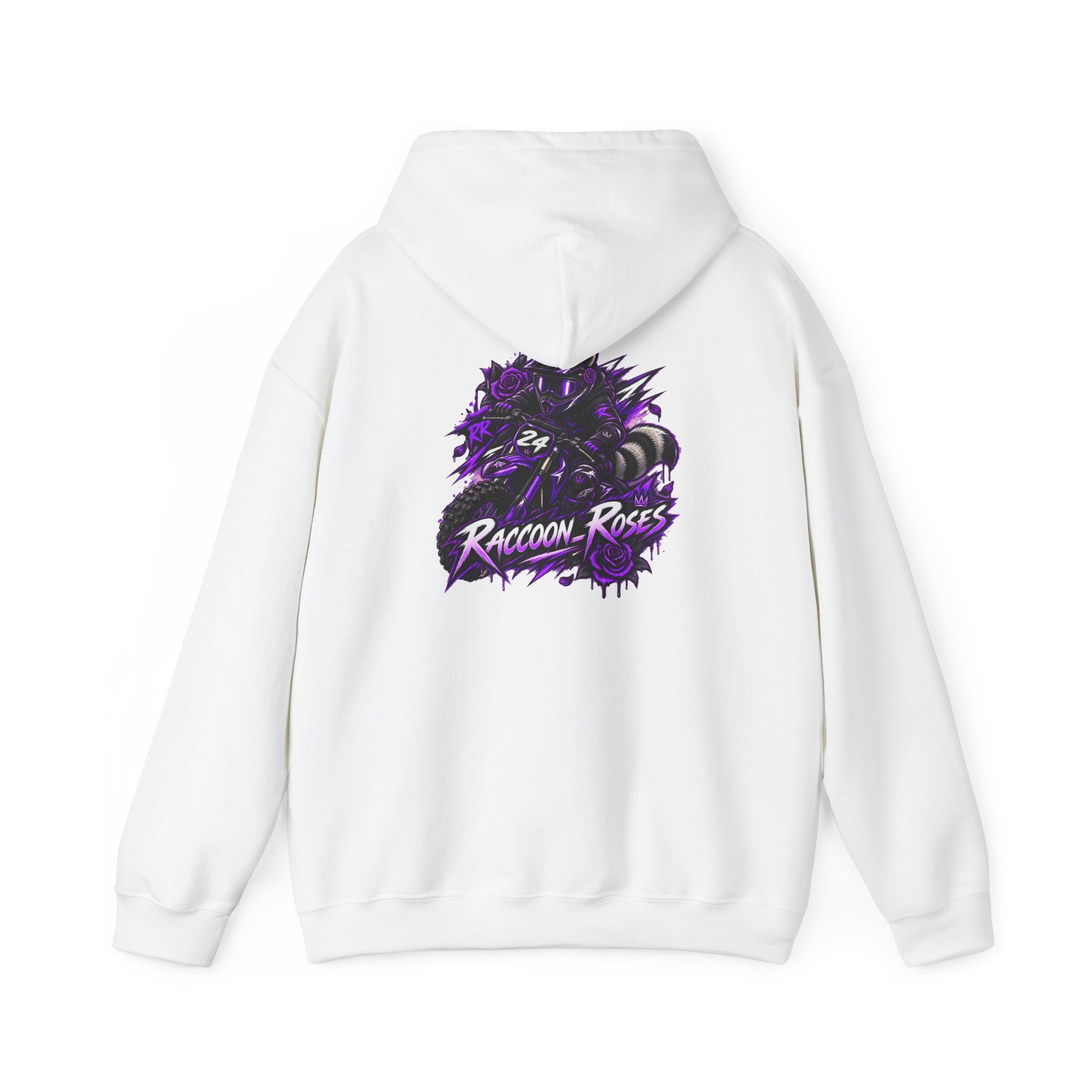 Raccoon Roses Graphic Hoodie — Purple Gamer Streetwear