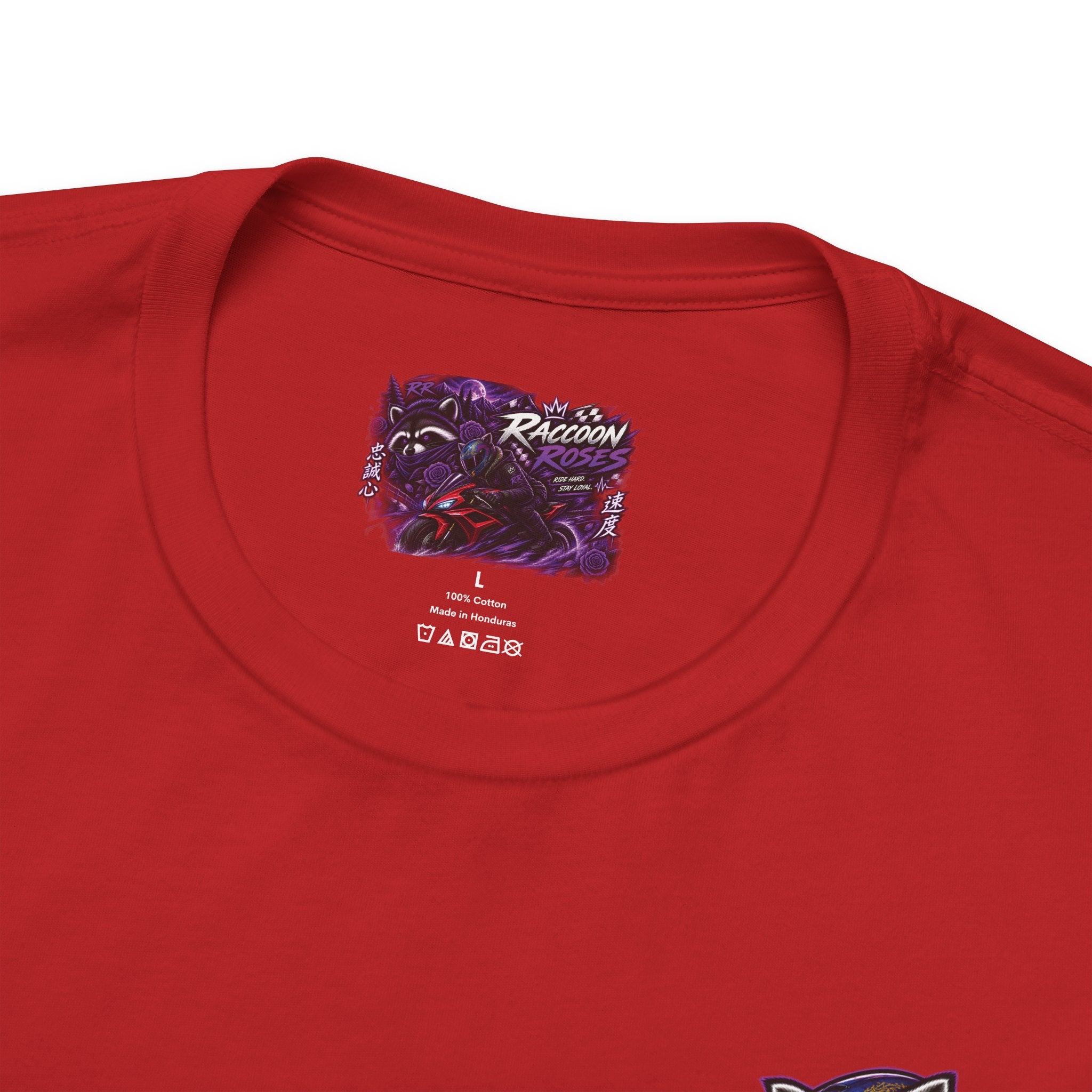 Raccoon Rose Motorcycle Graphic Tee