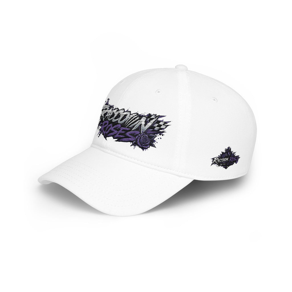 Raccoons Roses Low Profile Baseball Cap