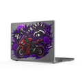 Raccoon Rider Matte MacBook Case — Purple Motorcycle Skull & Roses Laptop Cover