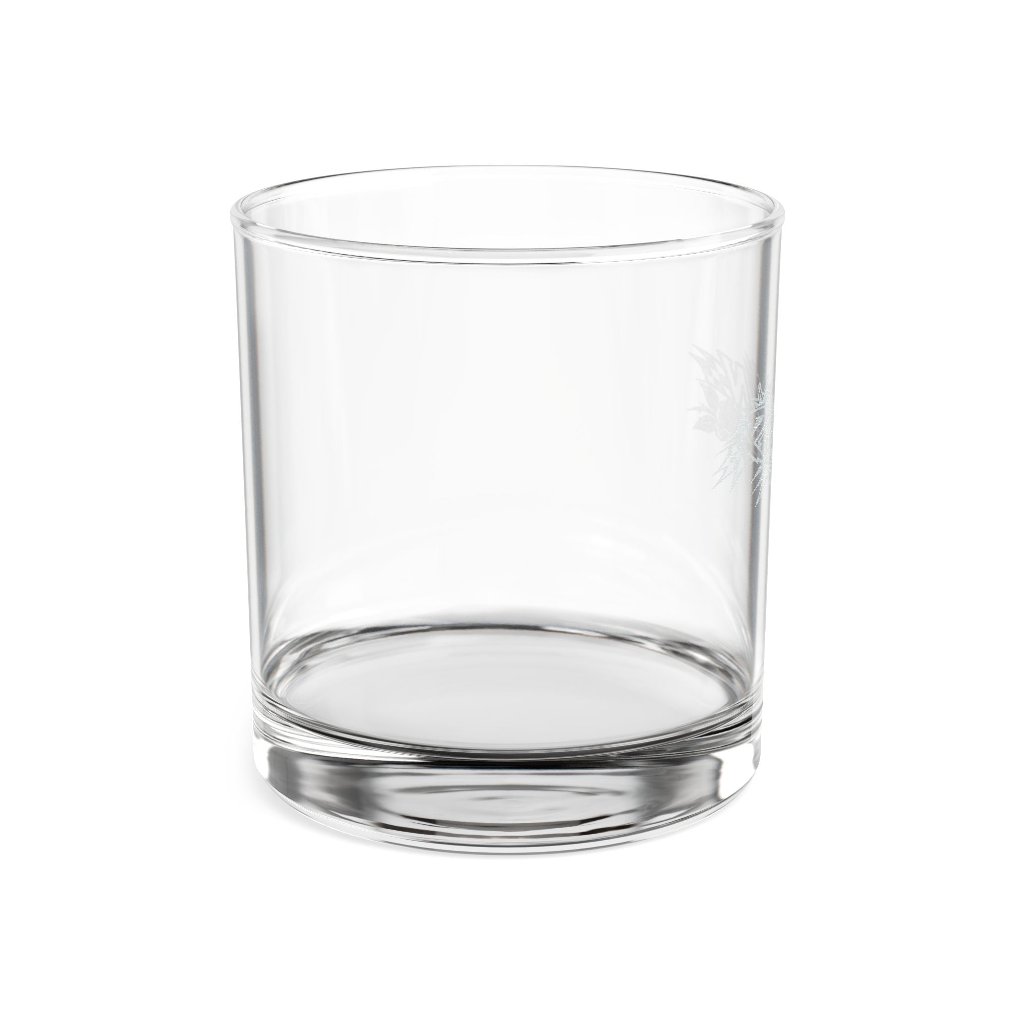 Engraved Whiskey Glass 10.5oz — 'Raccooning Roses' Distressed Logo Rocks Glass