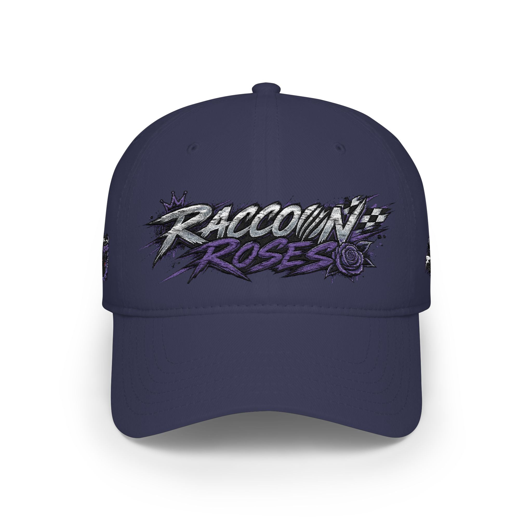 Raccoons Roses Low Profile Baseball Cap