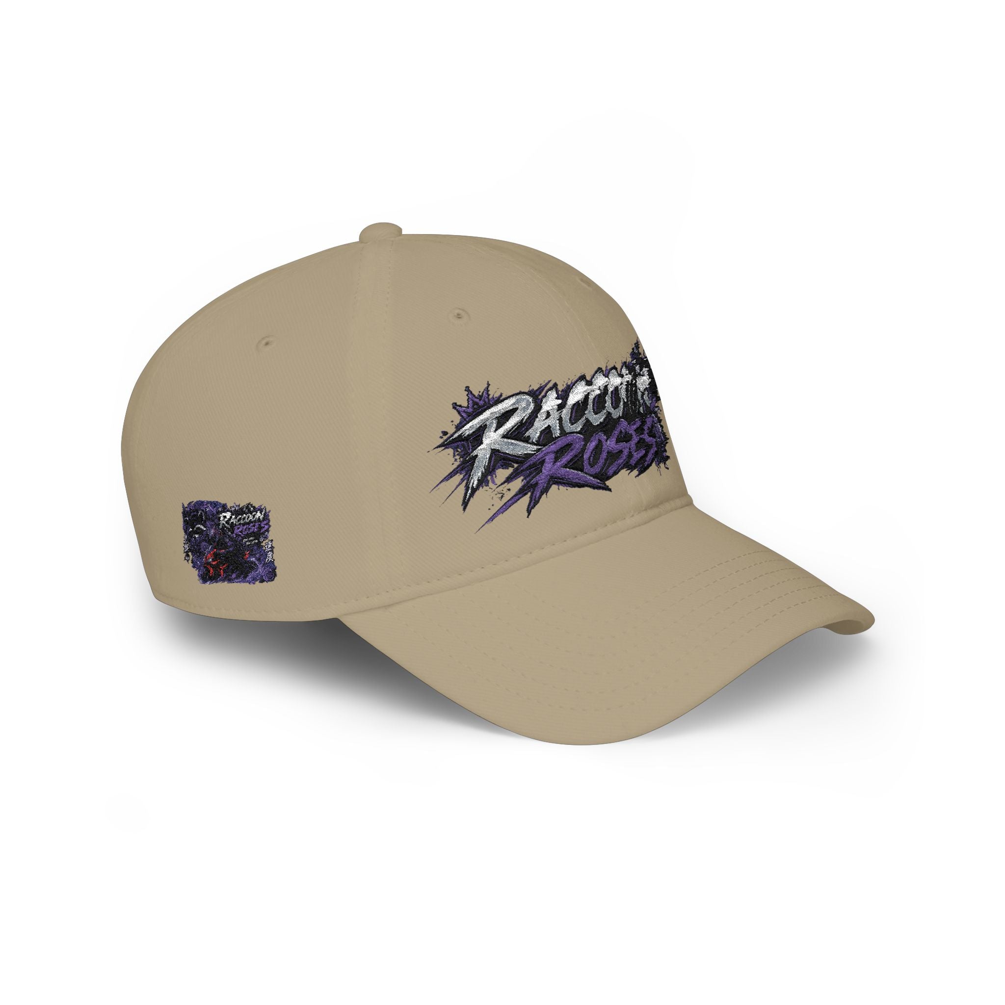 Raccoons Roses Low Profile Baseball Cap