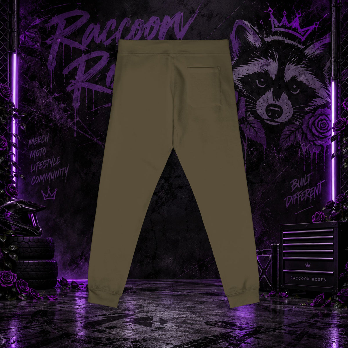 Embroidered 'Frozen Roses' Fleece Sweatpants