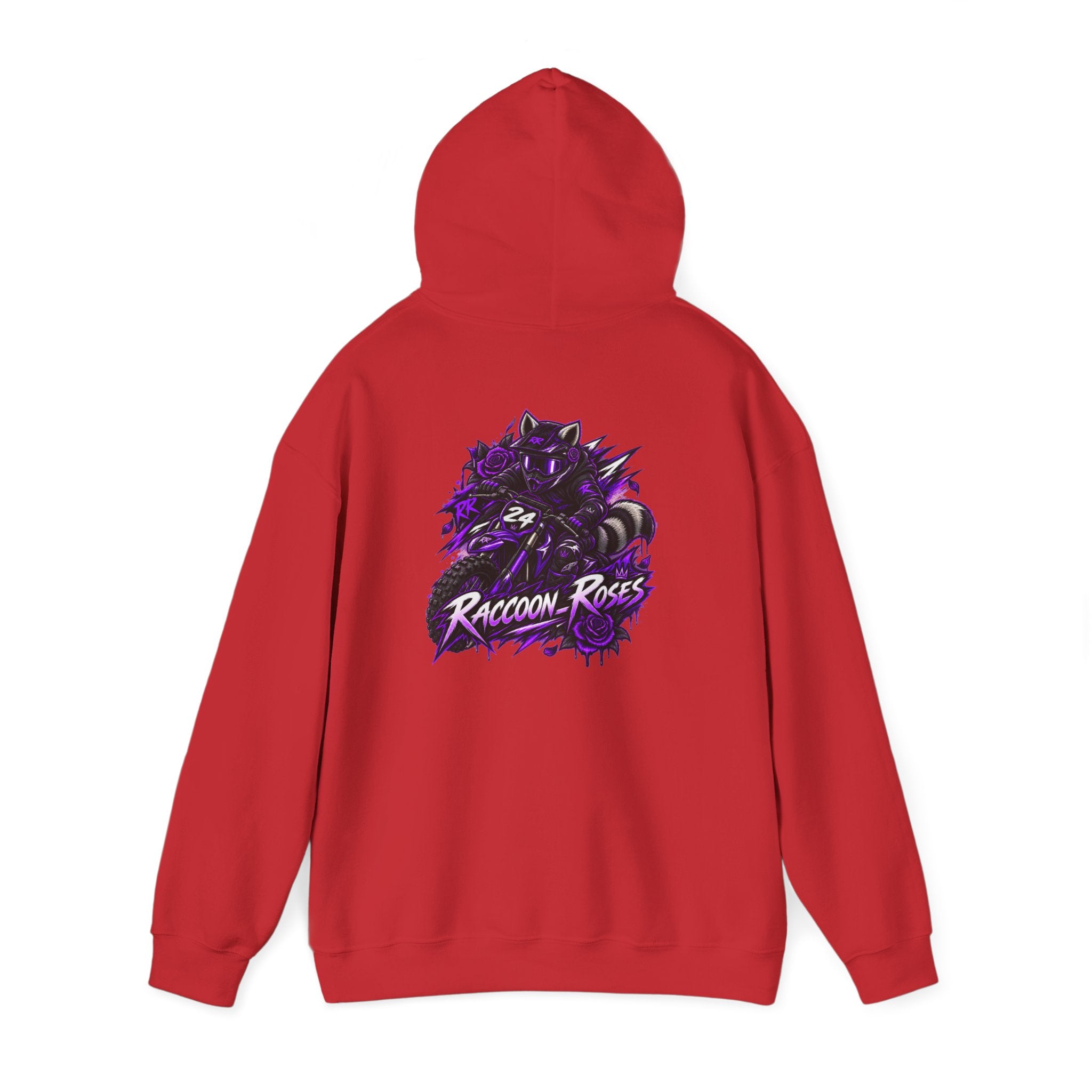 Raccoon Roses Graphic Hoodie — Purple Gamer Streetwear