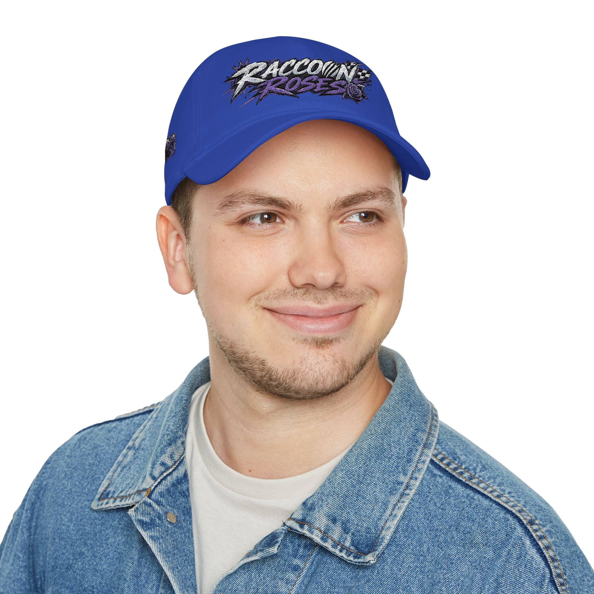 Raccoons Roses Low Profile Baseball Cap