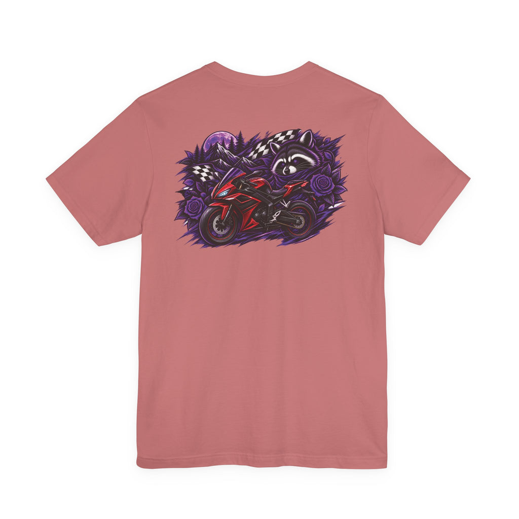 Raccoon Rose Motorcycle Graphic Tee
